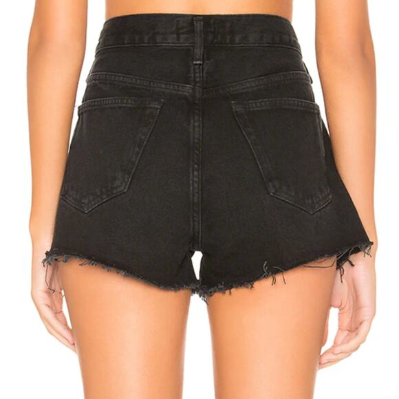Agolde Parker Vintage Cut Off Short Tidal Black Size 26 High Waisted Summer - Picture 2 of 8